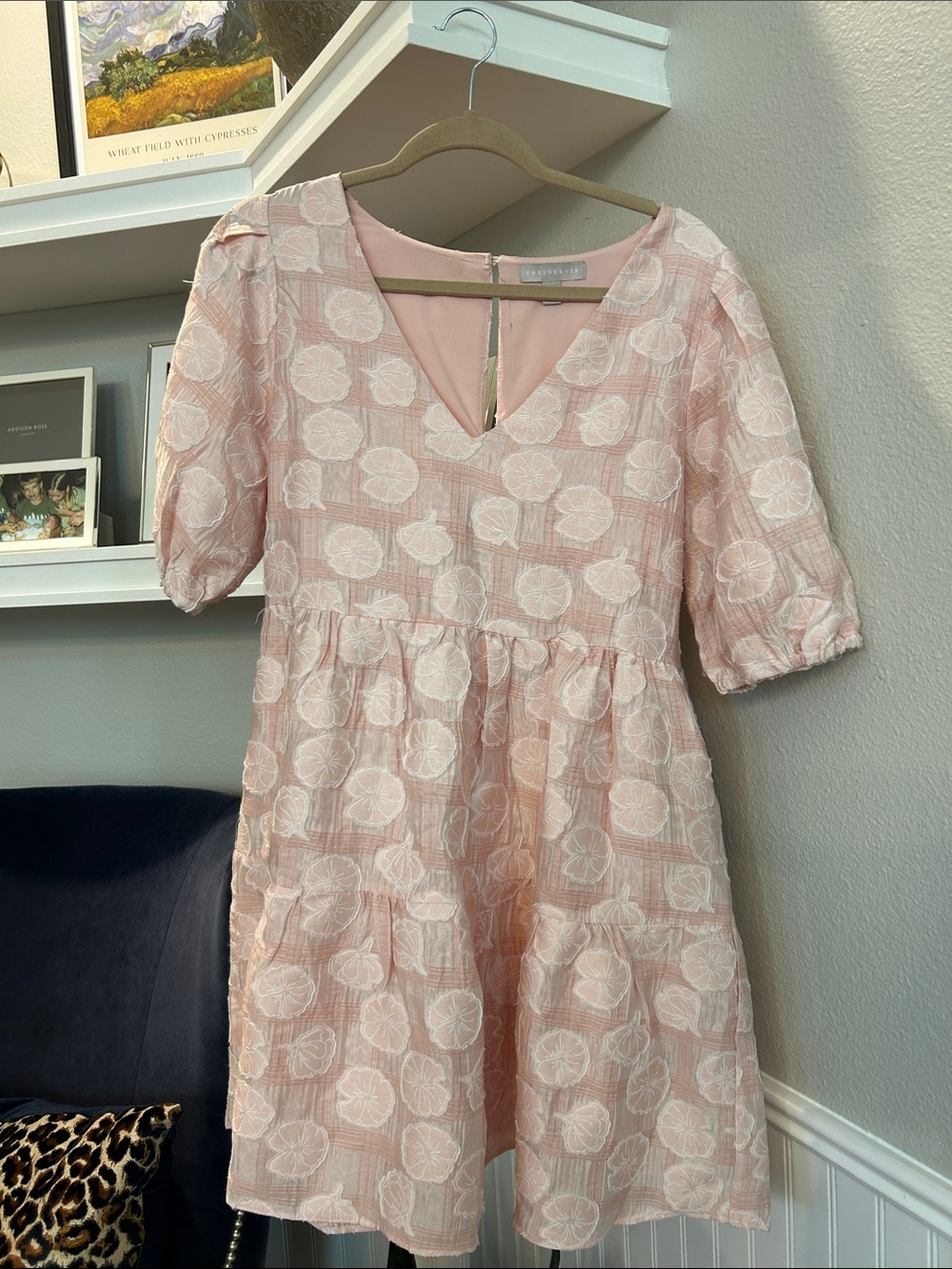 Chelsea28 Pink Floral Tiered V-Neck Dress